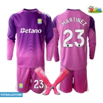 Aston Villa Emiliano Martinez #23 Keeper Tredjedraktsett Barn 2025-26 Langermet (+ Korte bukser)
